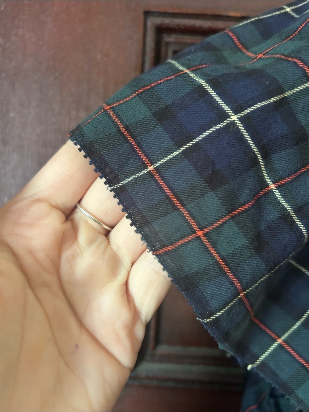 Trovata Birds of Paradis The Carla Highneck Blouse Flutter Sleeve Plaid Small - Picture 10 of 11